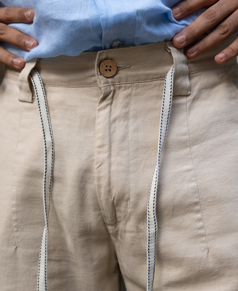 Light Beige Linen Trouser.