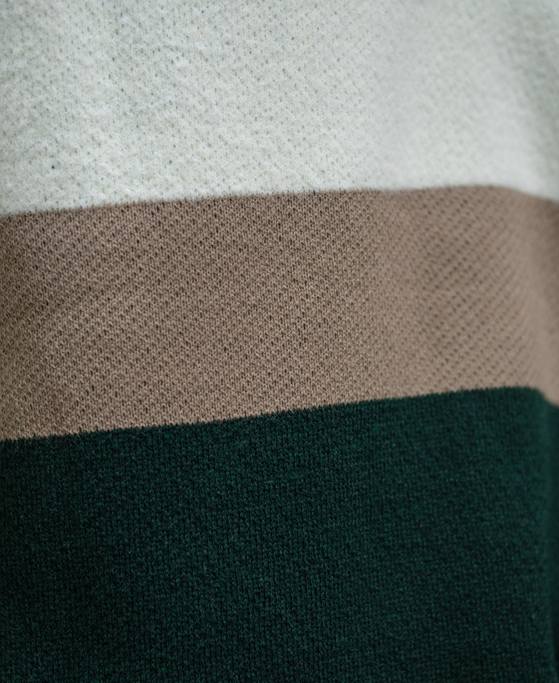 Multicolour Striped Zipper T-Shirt.