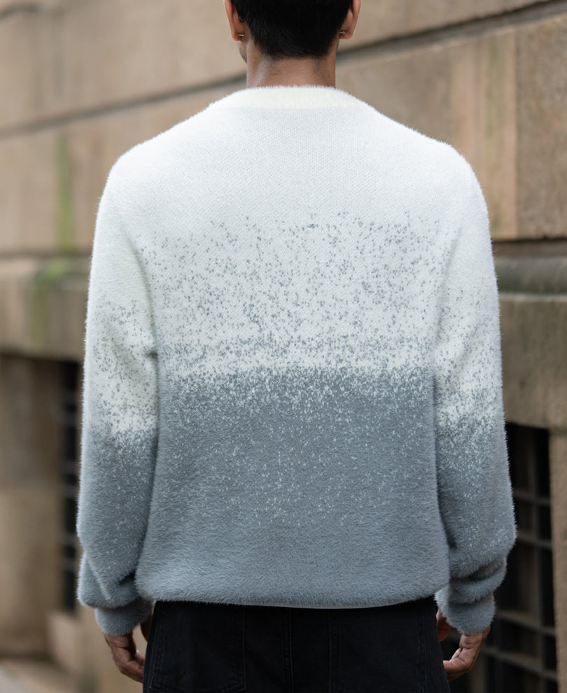 Grey Ombre Fuzzy T-Shirt.