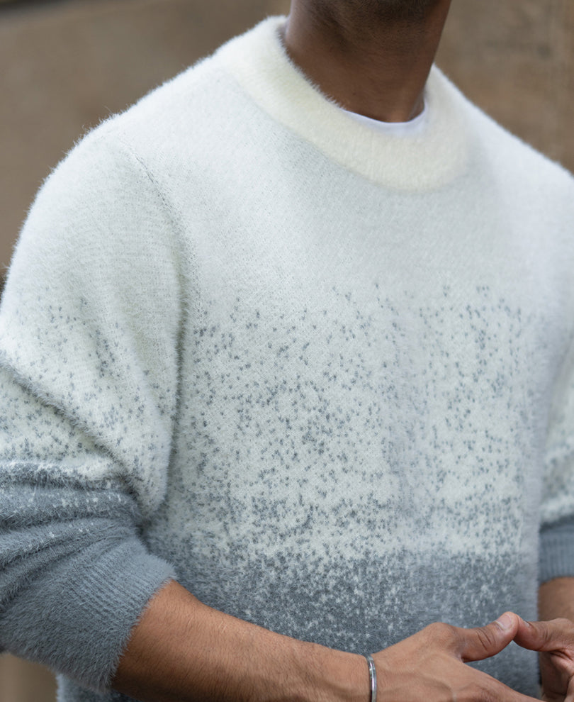 Grey Ombre Fuzzy T-Shirt.