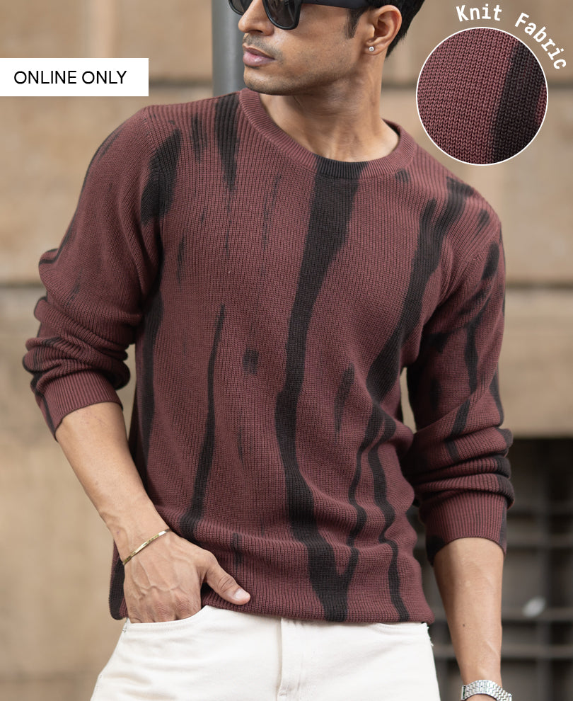 Brown Flat Knit T-Shirt 100% Cotton