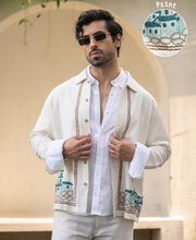Linen Saint Tropez Print Shirt 100% Cotton