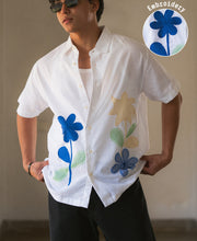 White Floral Embroidery Shirt