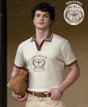 Cream Contrast Embroidery T-Shirt 100% Cotton