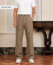 Brown Melange Striped Trouser