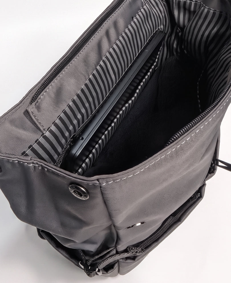 Grey Multipockets Backpack