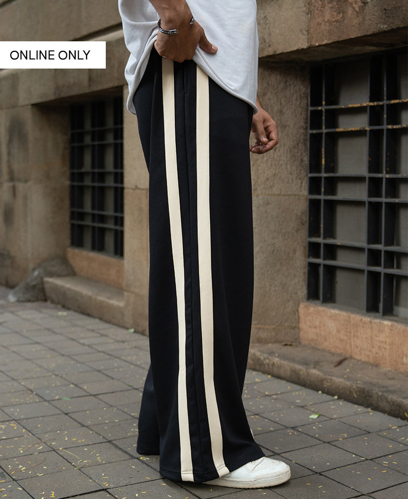 Black Contrast Detail Trackpants