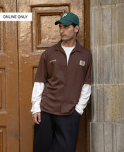 Brown Doctor Sleeve Jersey Shirt