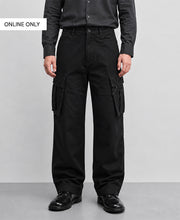 Black Regular Fit Cotton Utility Cargo Pant