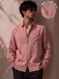 Dusty Pink 100% Linen Shirt