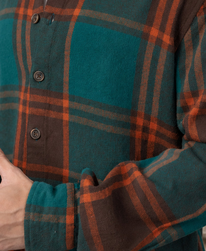 Pine Green Structured Checks Shirt