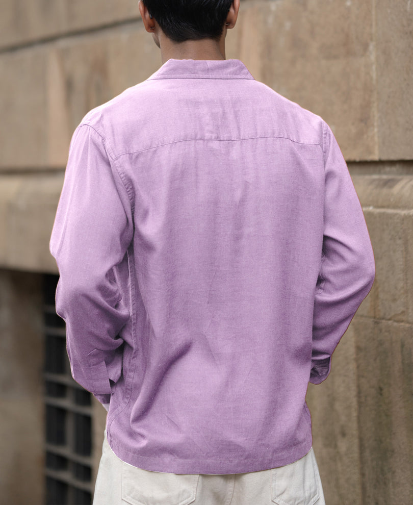 Lavender Double Pocket Linen Shirt.