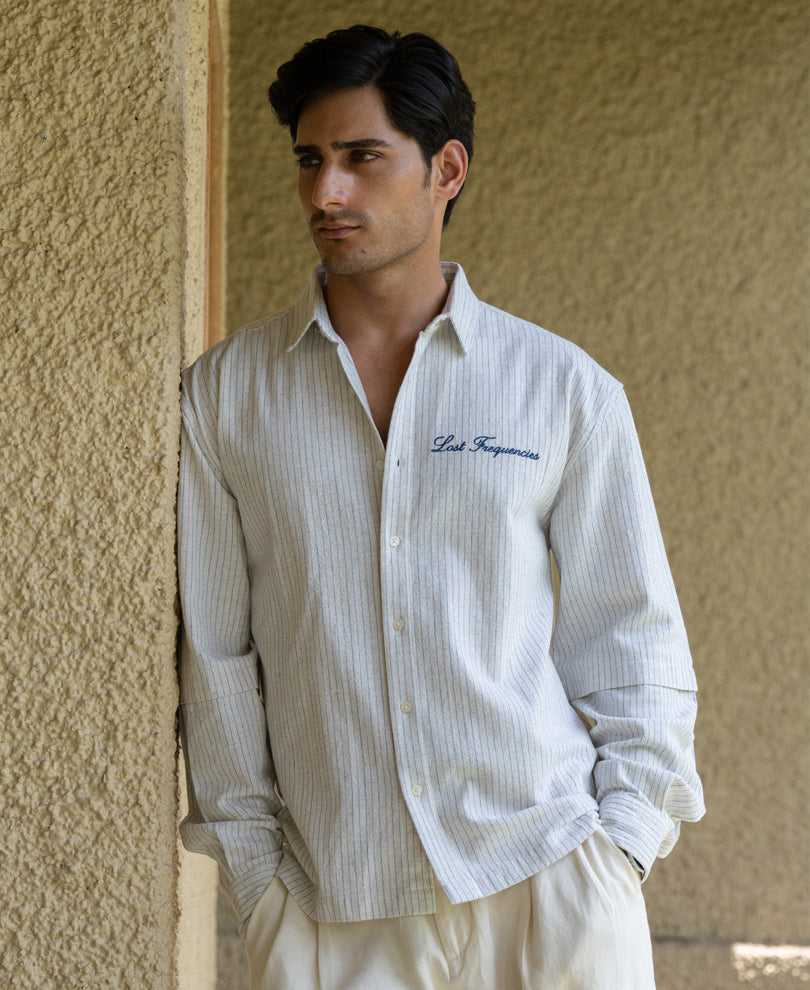 Linen Blend Stripe Overshirt