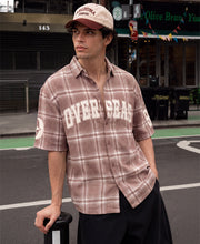 Light Brown Printed Checks Shirt 100% Cotton