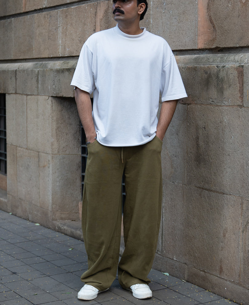 Olive Barrel Fit Trackpants