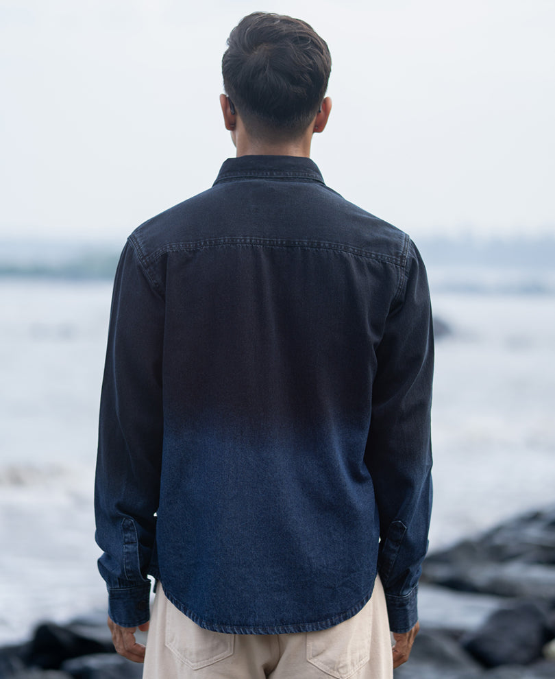 Navy Overdyed Structure Shirt