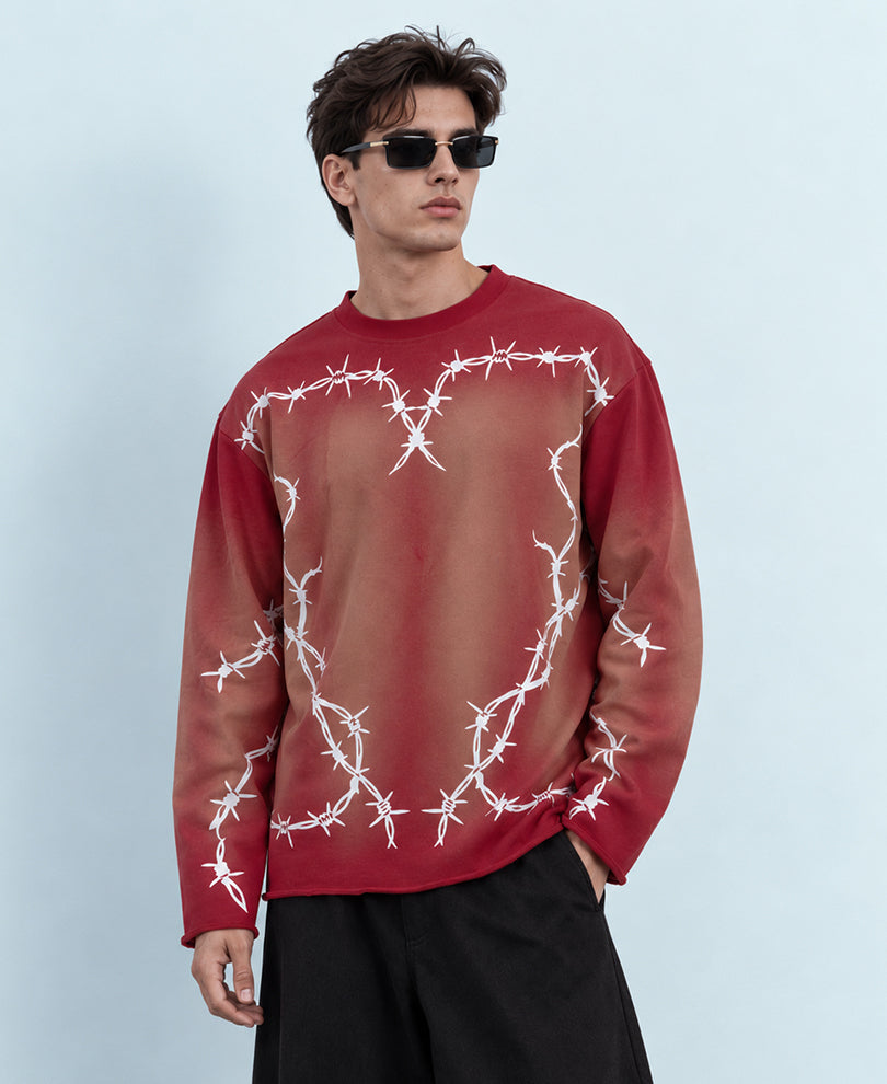 Red Printed Boxy T-Shirt