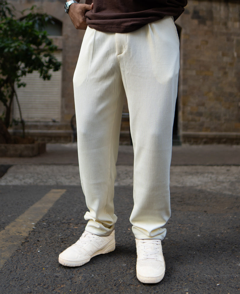 Cream Knit Gurkha Pant.