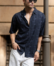 Black Abstract Lightweight Print Shirt.