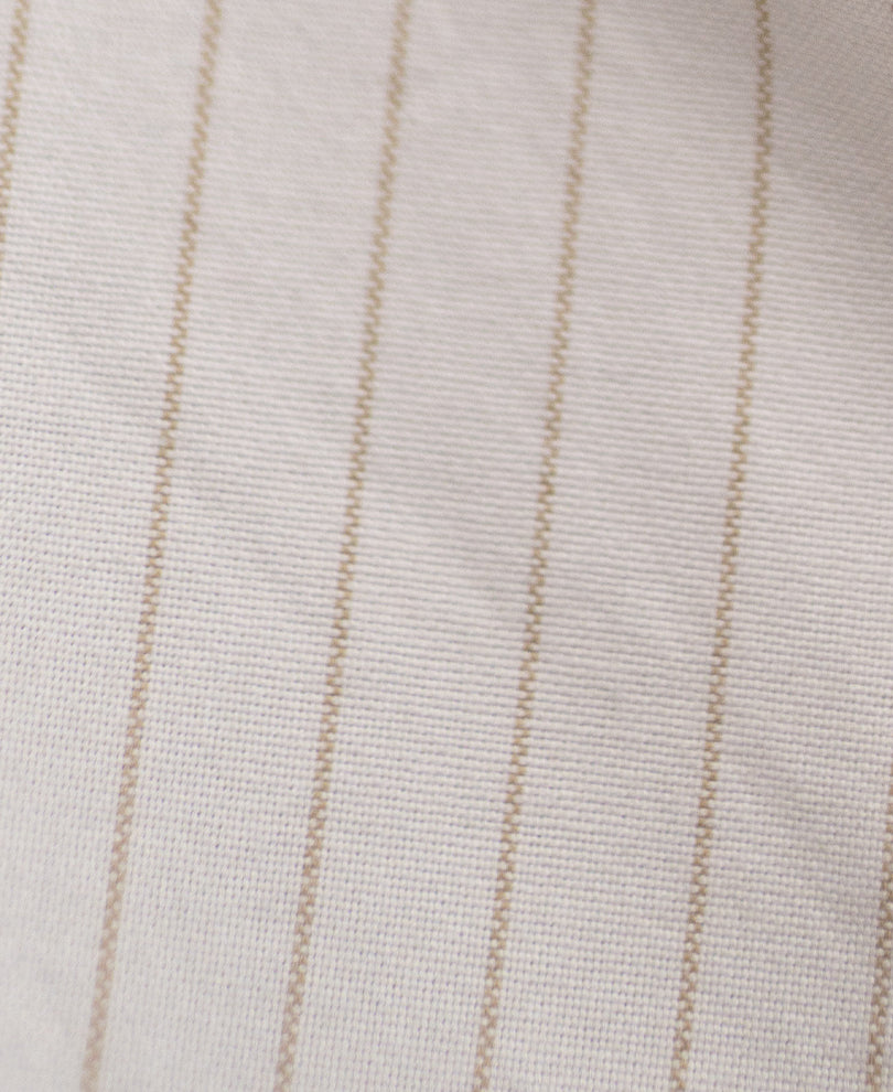 White Calligraphy Print Stripe Shirt 100% Cotton