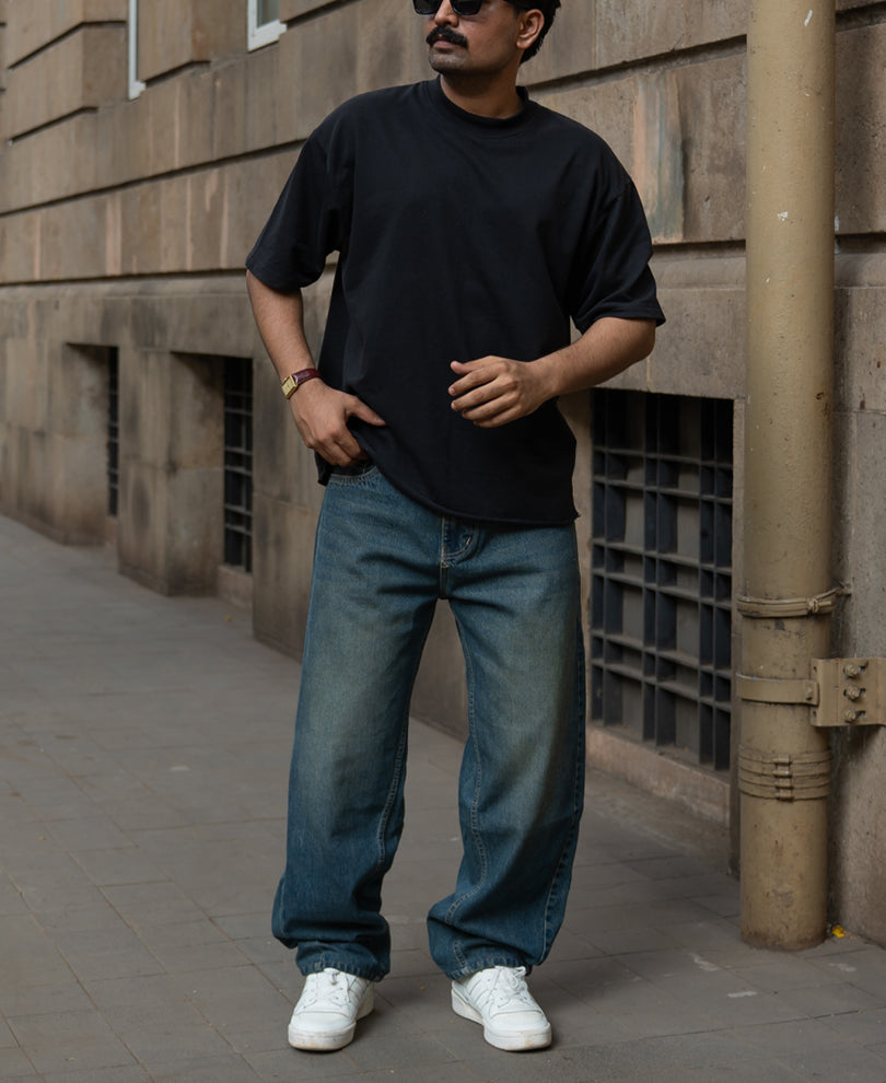 Mib Blue Barrel Fit Jeans