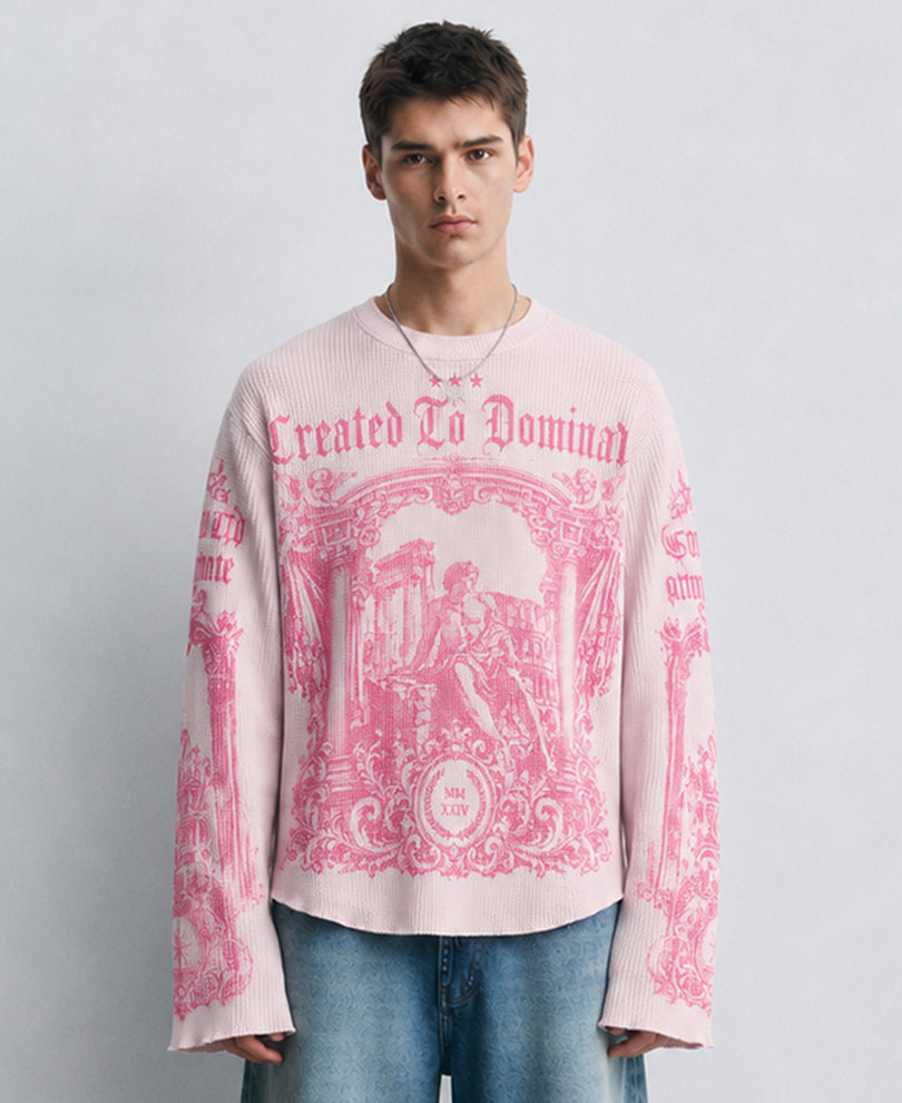 Roman Print Structured T-Shirt