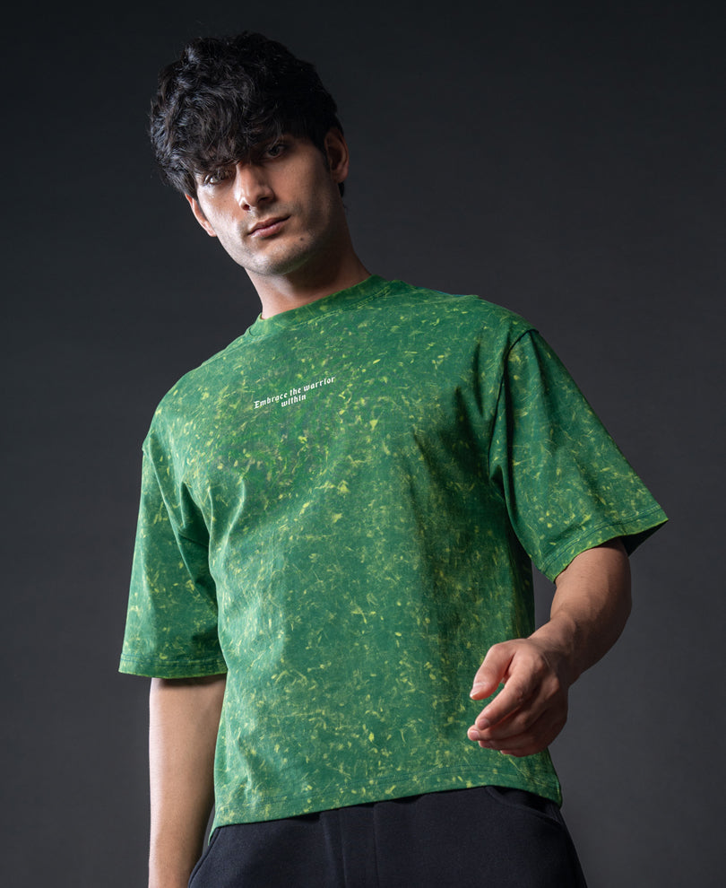 Green Wahed Samurai Print T-Shirt.