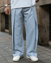 Grey Pleated Baggy Trousers