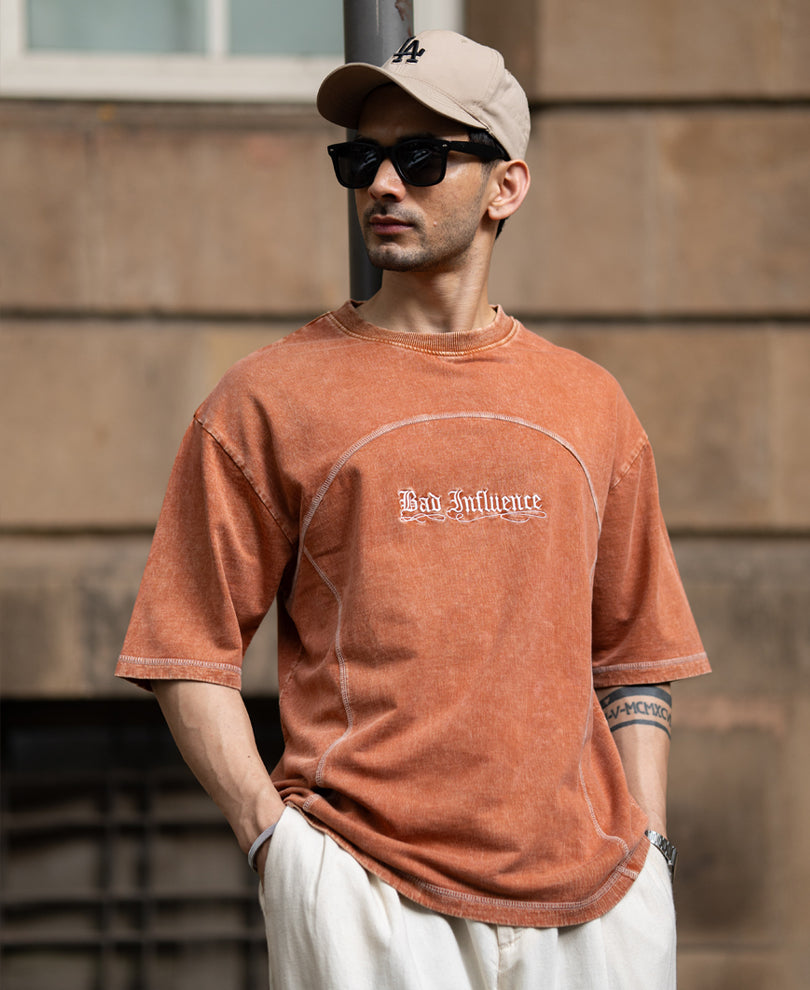 Rust Washed Panel T-Shirt