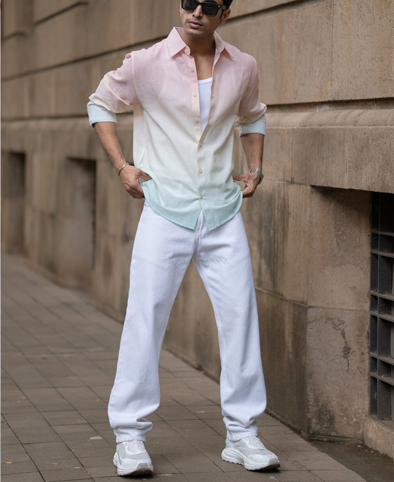 Buy Multicolour Lightweight Ombre Shirt Online | POWERLOOK