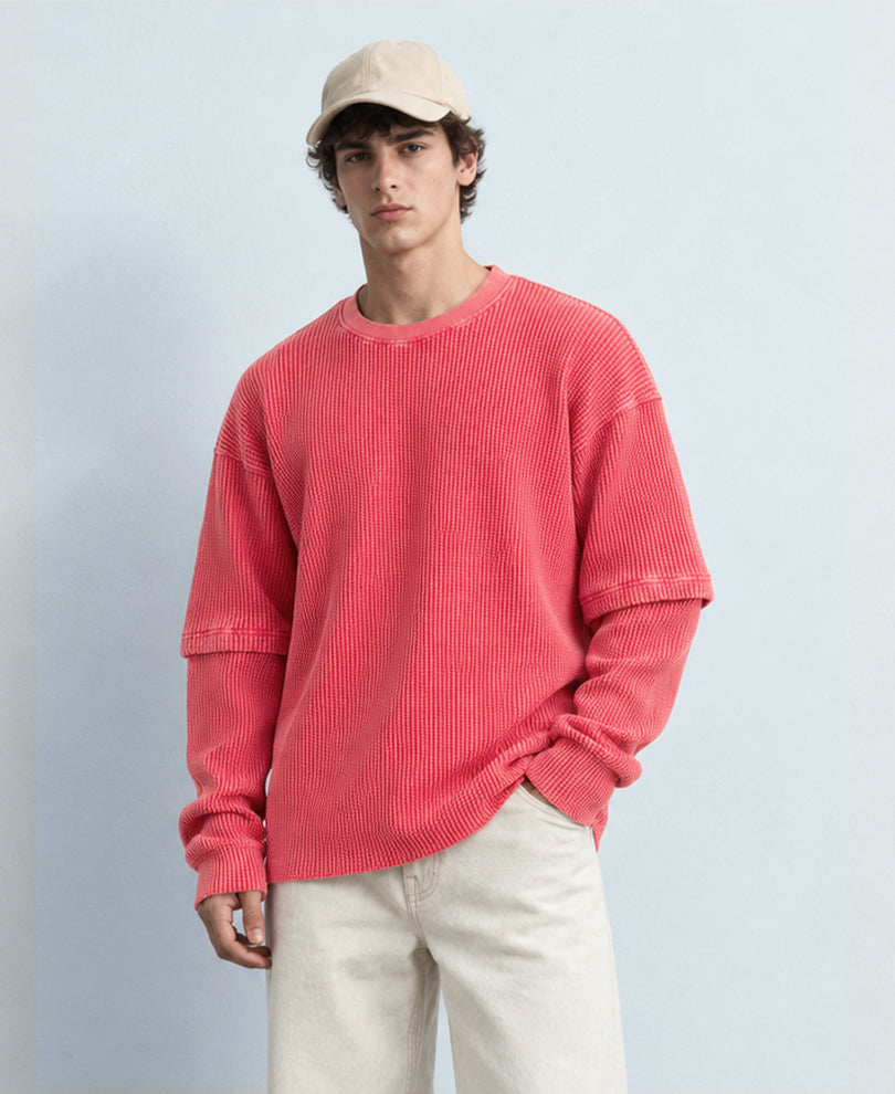 Coral Washed Structured T-Shirt