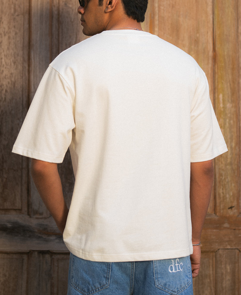 Off White Crochet Patch T-Shirt 100% Cotton