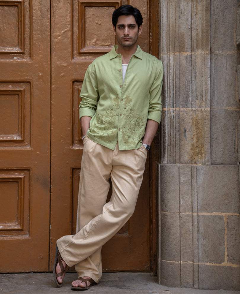 Mint Embroidered Shirt.