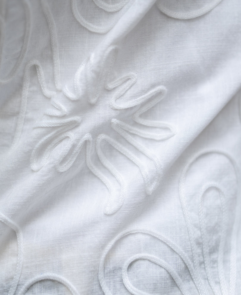 White Embroidered Lightweight Shirt 100% Cotton