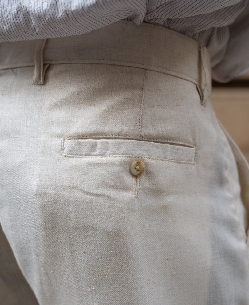 Natural Linen Trousers.