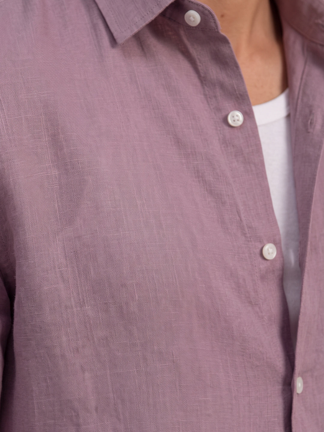 Mauve 100% Linen Shirt