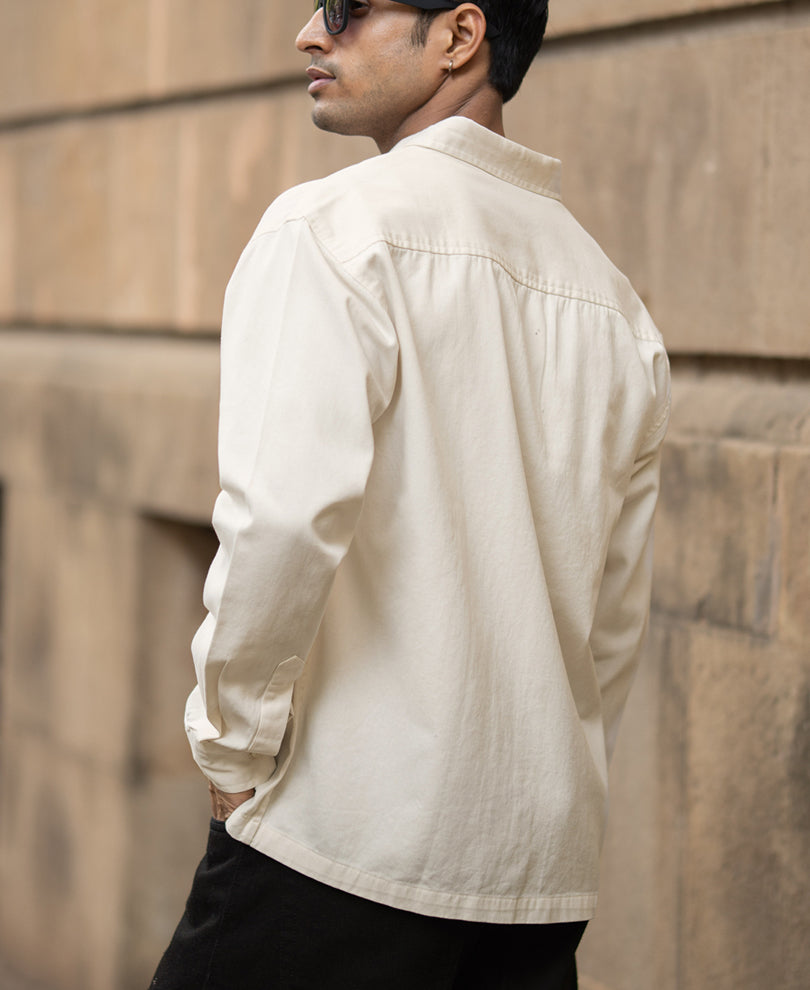 Off-White Graphic Twill Shirt 100% Cotton
