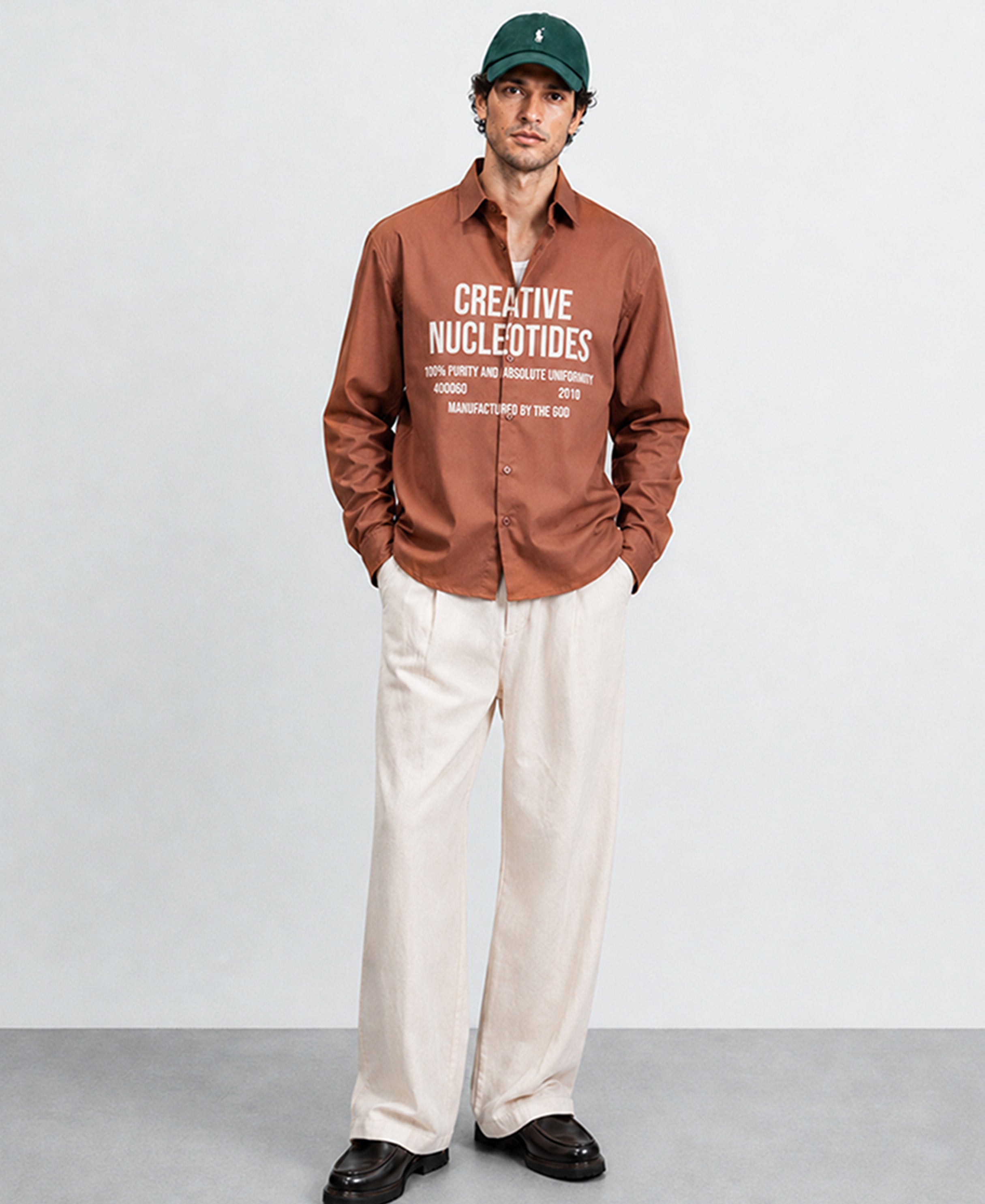Rust Brown Printed Shirt