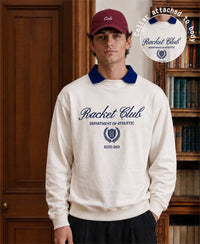 White Contrast Collar Embroidered T-Shirt 100% Cotton