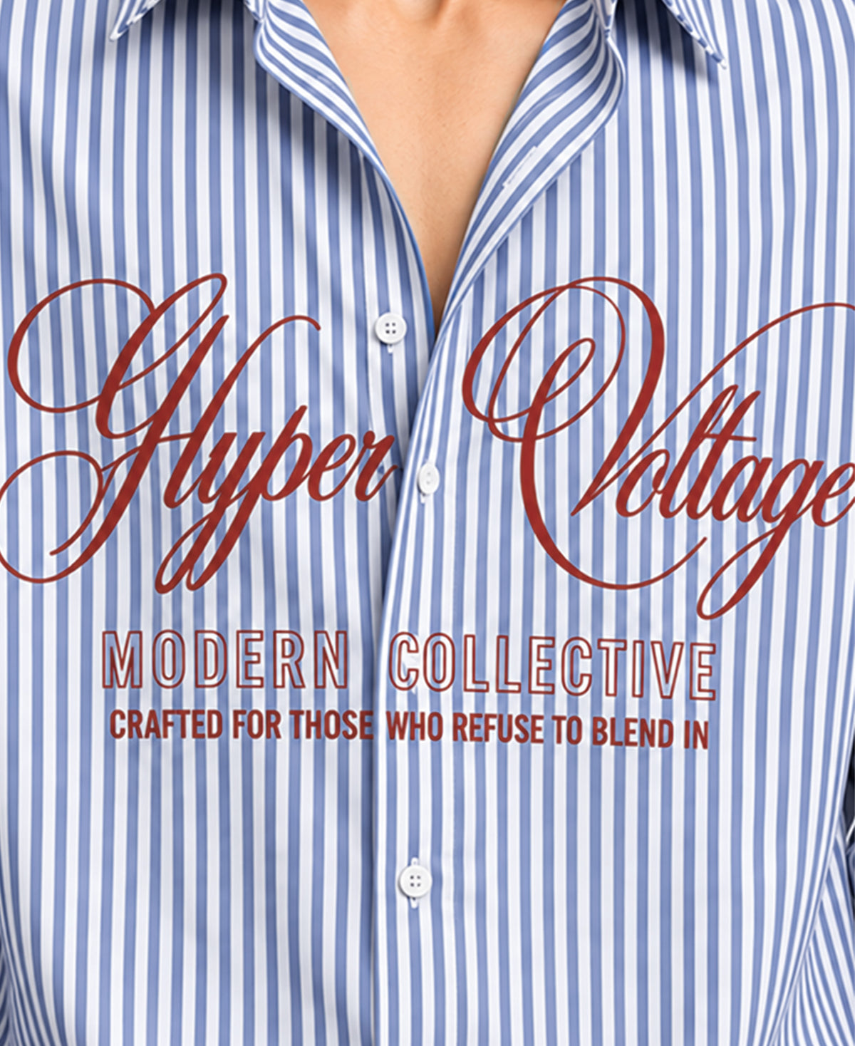 Blue Stripe Printed Cotton Shirt 100% Cotton