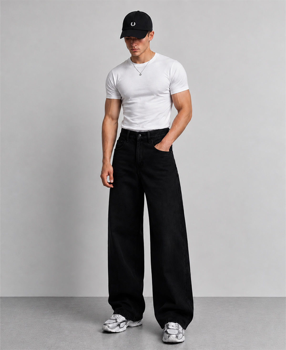 Black No Fade Extra Baggy Jeans