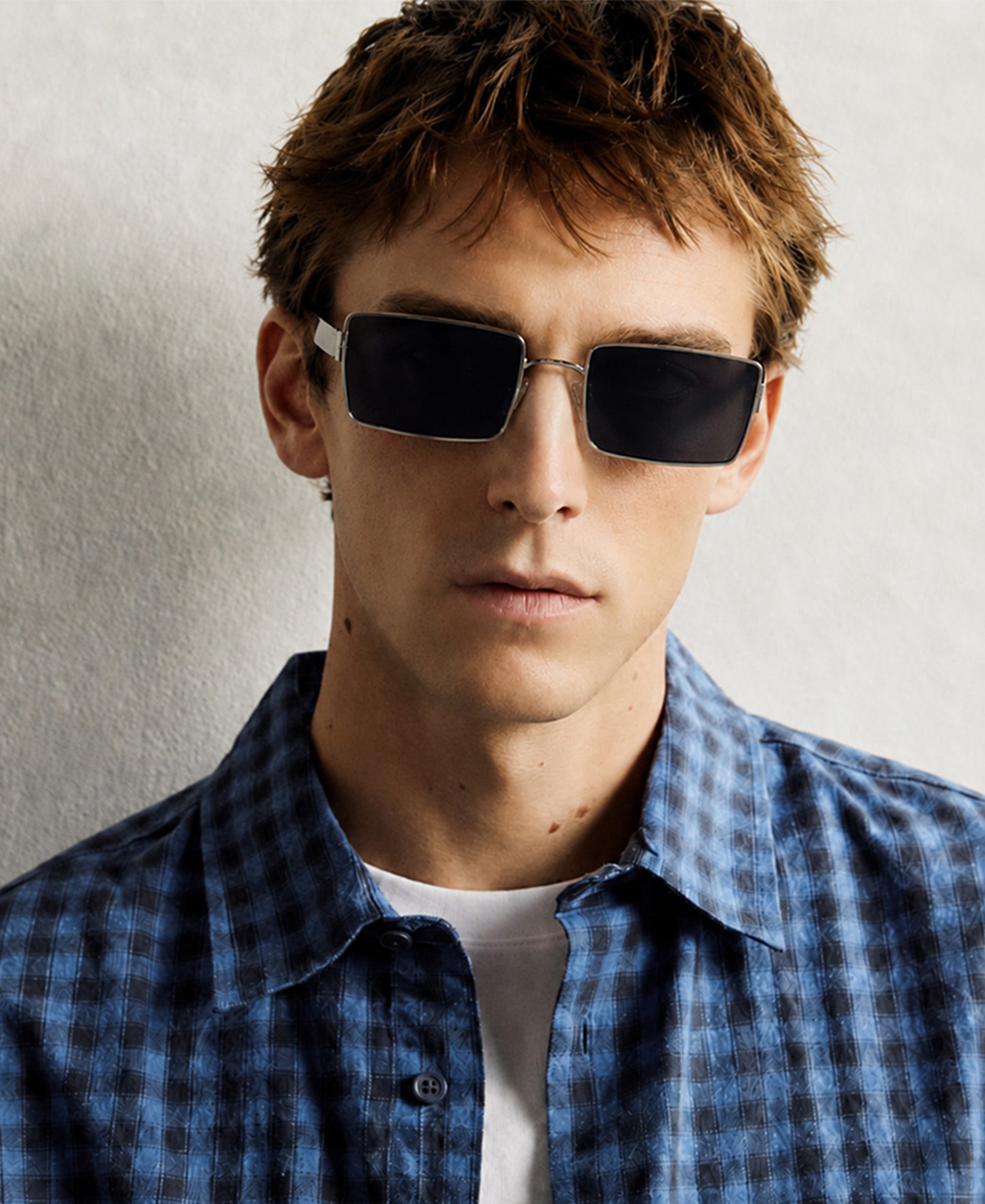 Silver Rectangle Sunglasses