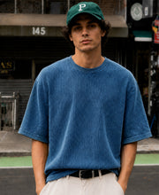 Blue Washed Structure T-Shirt