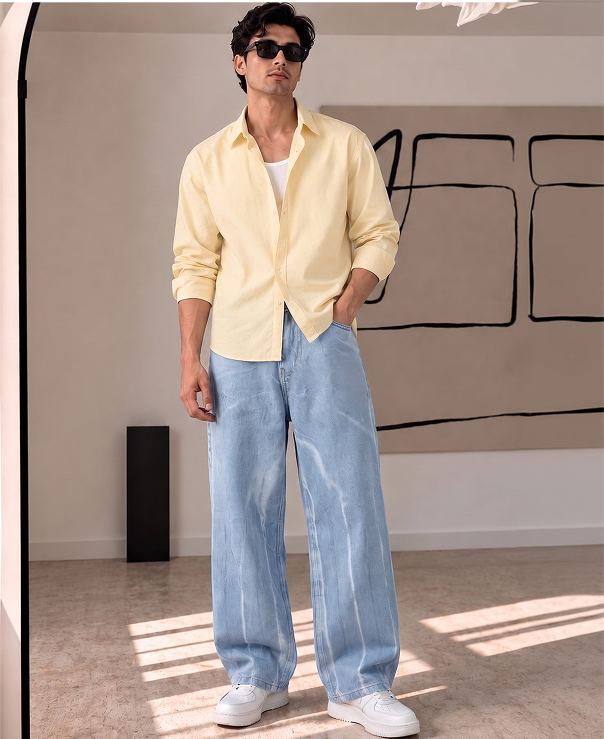 Light Blue Washed Baggy Jeans