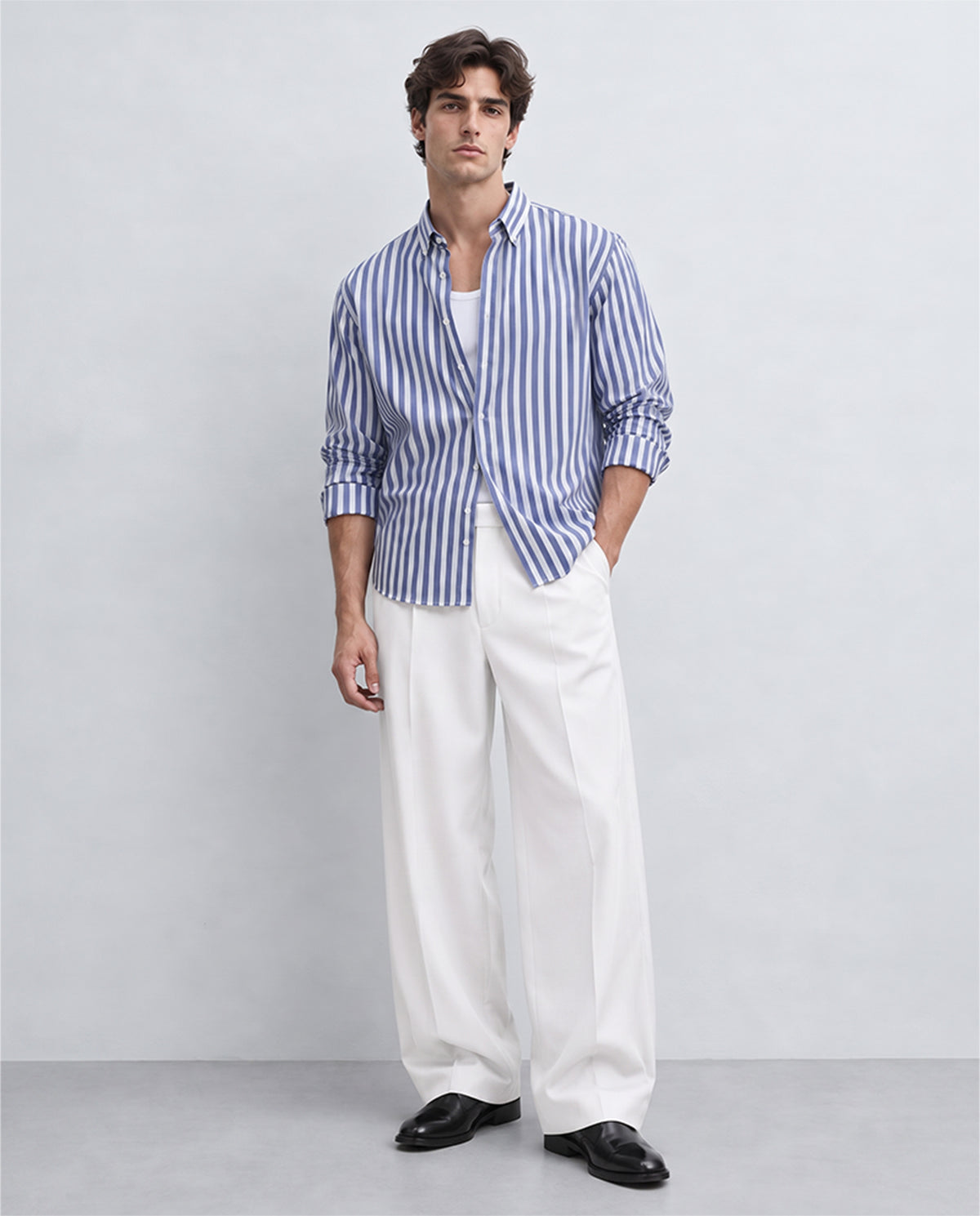 Blue Lightweight Stripe Shirt