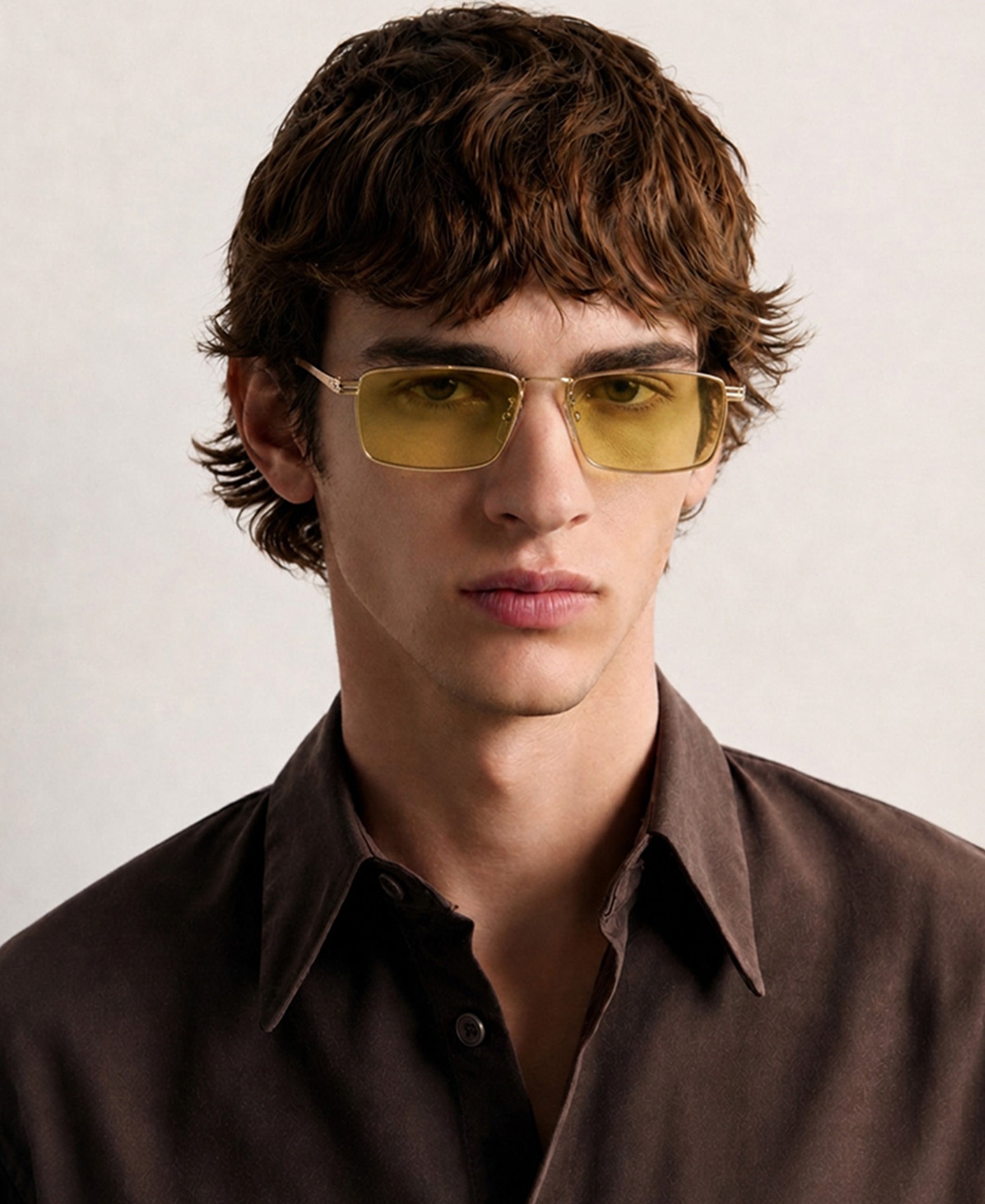 Gold Rectangular Sunglasses