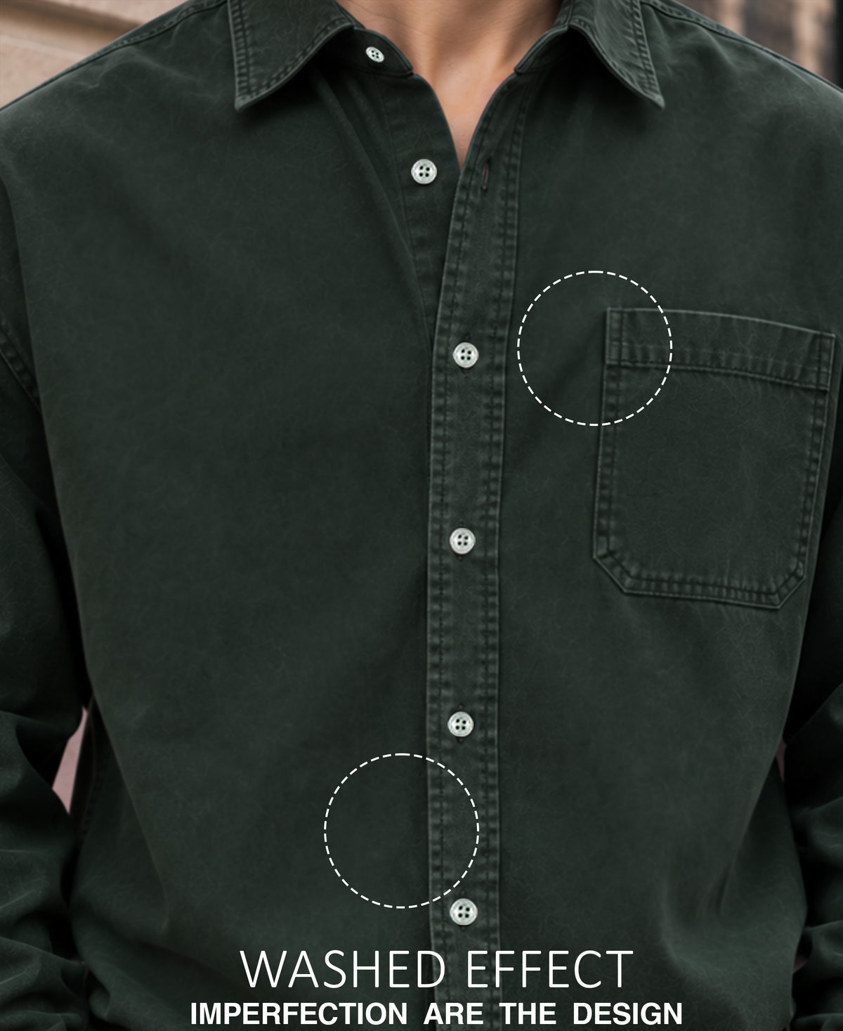 Pine Green Washed Twill Shirt