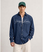 Blue Printed Denim Shirt
