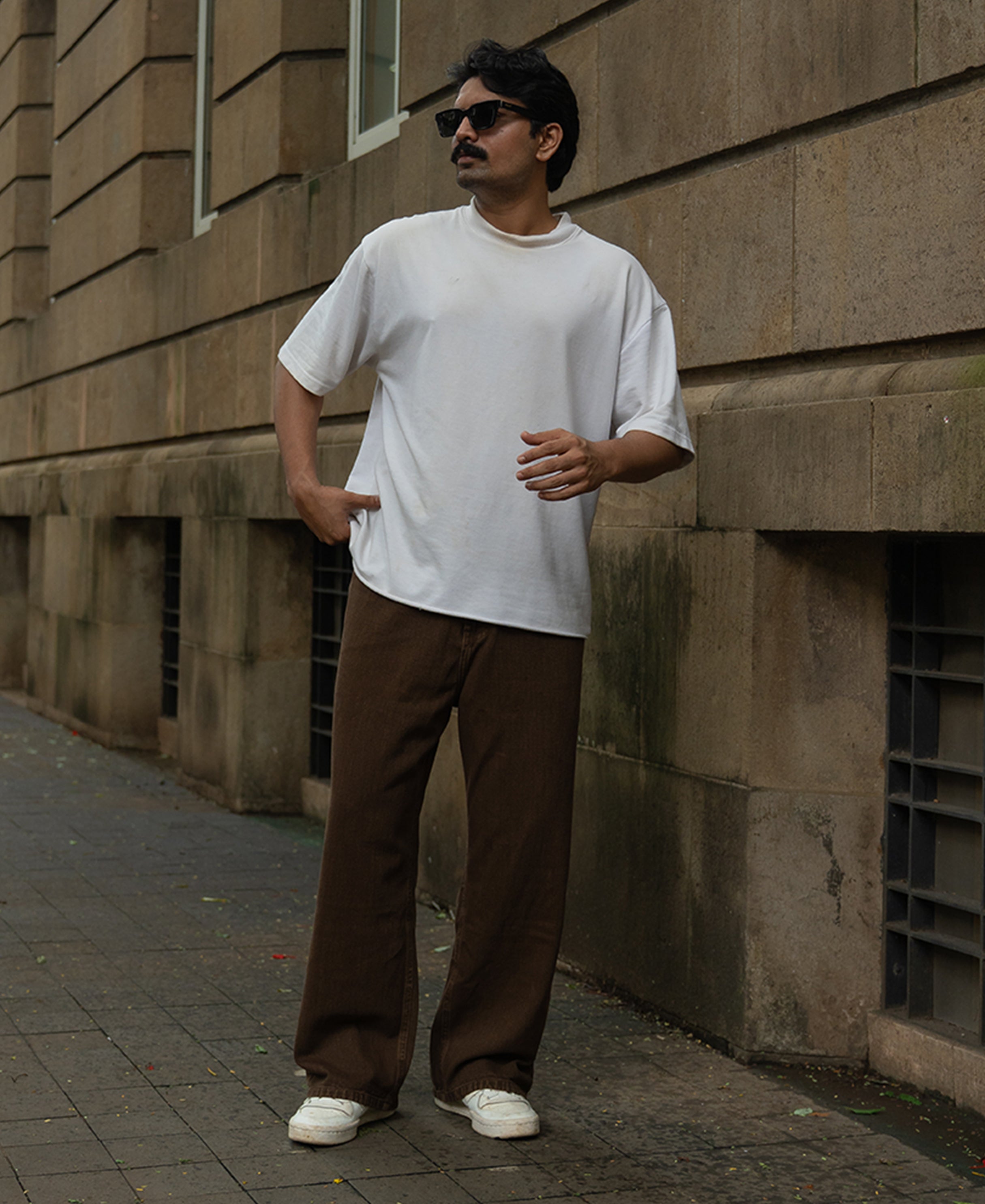 Light Brown Washed Baggy Jeans