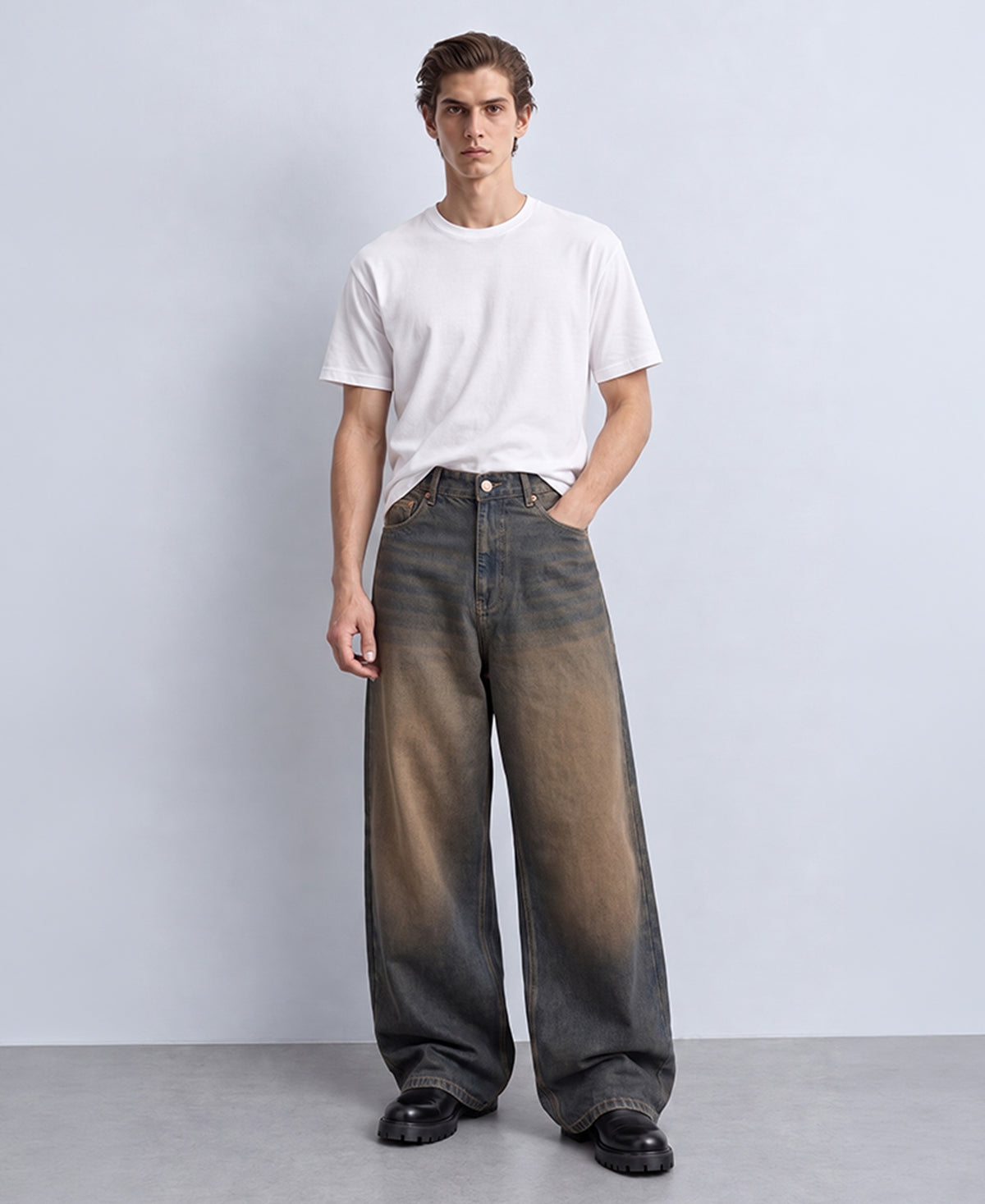 Vintage Blue Washed Baggy Jeans